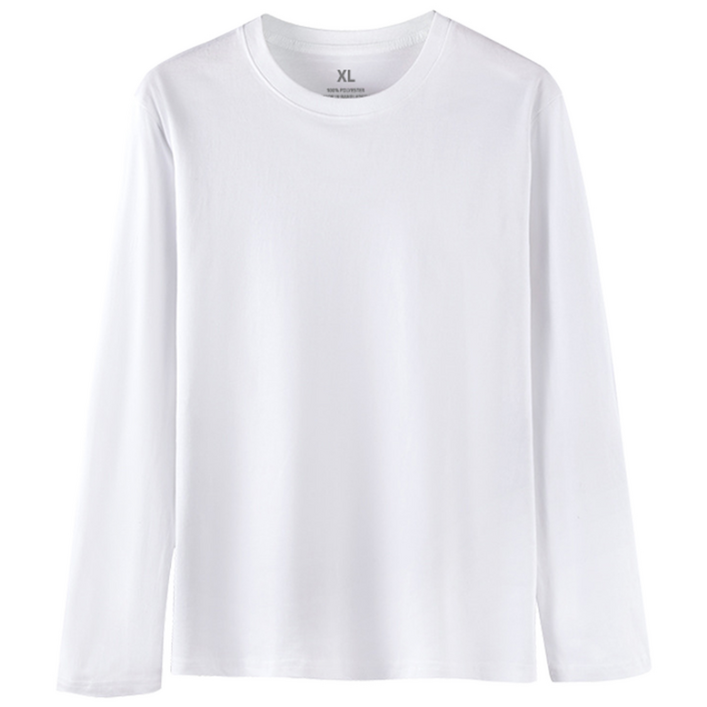 1+1+1 에이커즈 30수 무지 긴팔 티셔츠 기본 라운드 면티 흰티