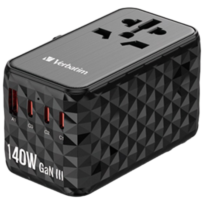 버바팀 여행용 4포트 PD 3.1 GaN 140W 해외 멀티 플러그 아답터 충전기 32125, 1개