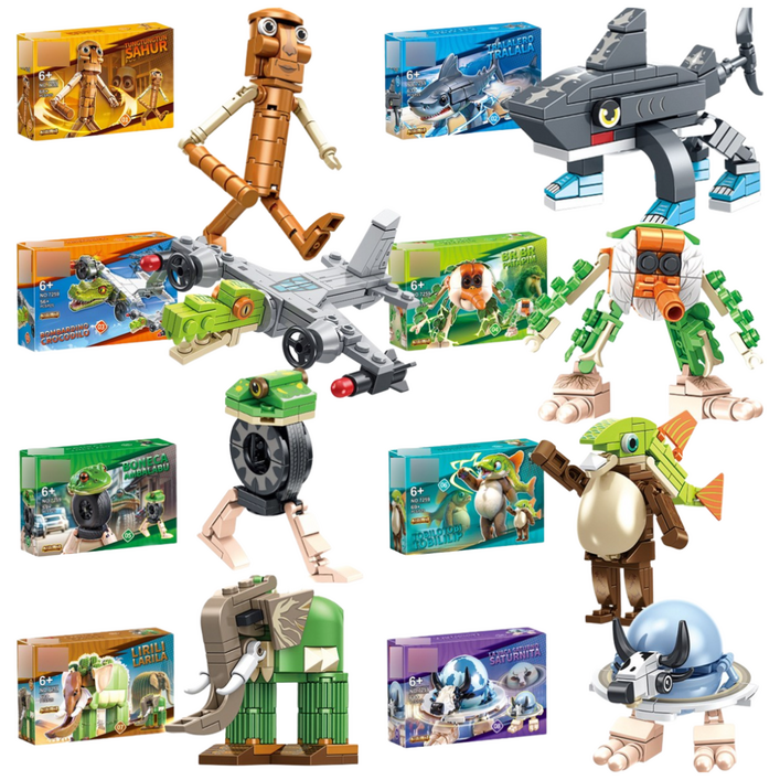 이탈리안 브레인롯 Italian brainrot 블록 8종 세트, 1세트