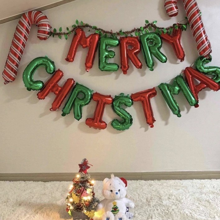 디어엠올 메리크리스마스 가랜드 풍선 소품 장식 파티 용품