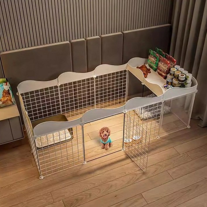 애완용 울타리 개 울타리 실내의 작은 개와 집 화장실과 가정용 울타리 고양이와 개 울타리가 있습니다