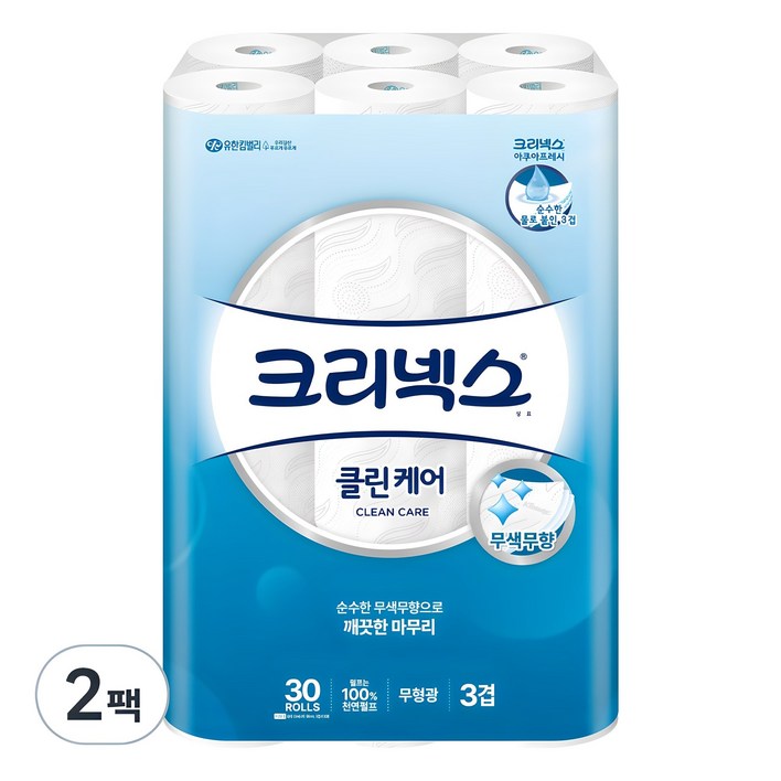 크리넥스 클린케어 3겹 천연펄프