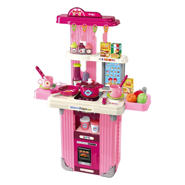 애들랜드 주니토니 노래하는 주방놀이 캐리어 세트, 혼합색상, 1개