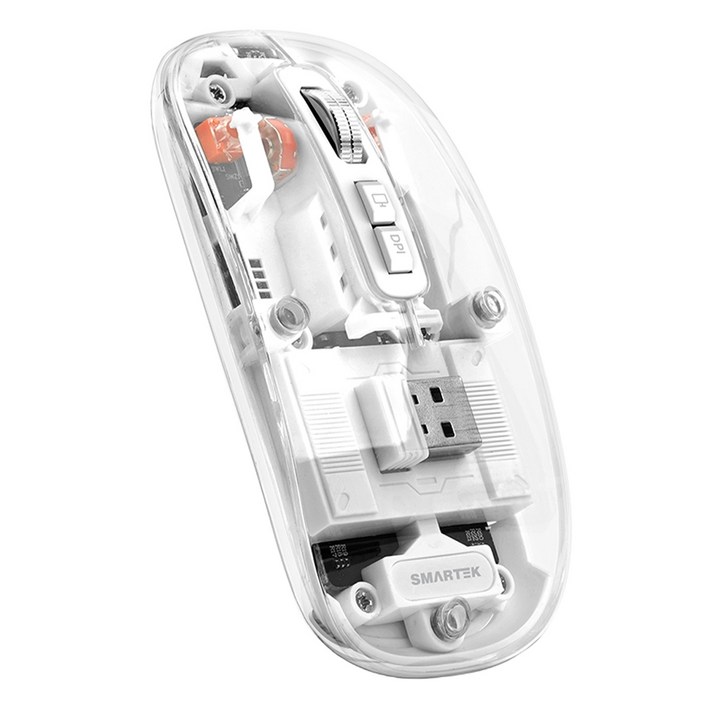 스마텍 리시버 USB 무선 무소음 블루투스 마우스 STM-IV100, 투명, STM-IV100
