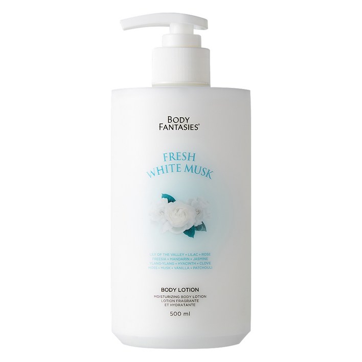 바디판타지 프레시 모이스처라이징 바디로션 화이트 머스크, 1개, 500ml 바디판타지 프레시 모이스처라이징 바디로션 화이트 머스크, 1개, 500ml