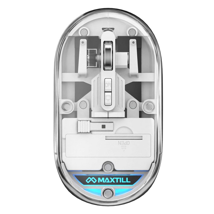 맥스틸 무소음 3모드 멀티페어링 블루투스 투명 무선 마우스 GM-TM10D