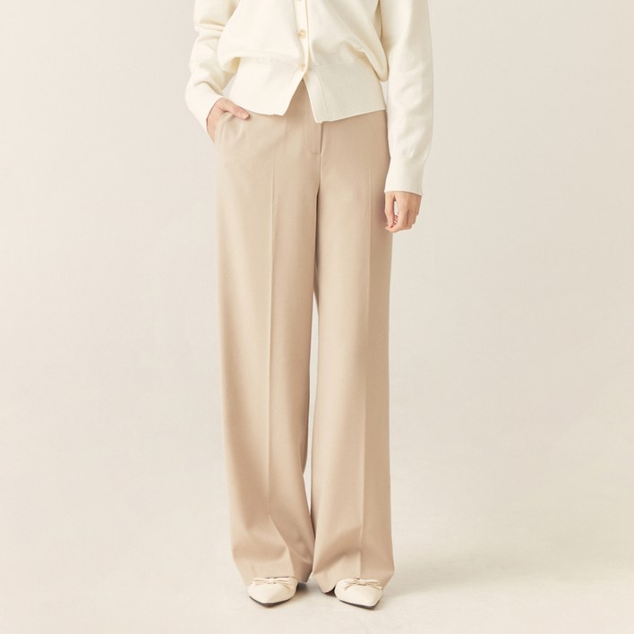 로엠 여성용 세미와이드 밴딩 슬랙스