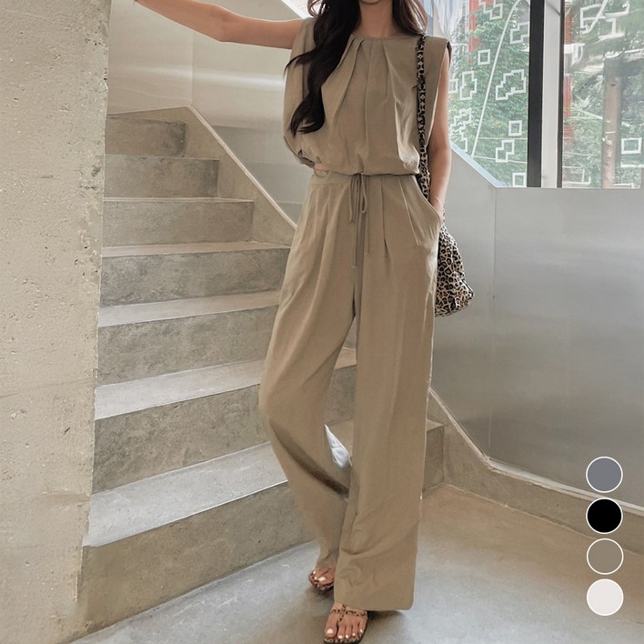 비비에모 트웰리 민소매  와이드 팬츠 여름 투피스 세트 10343