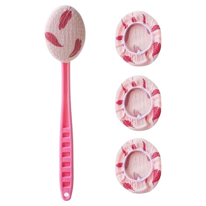 셀리빙 때타올 등밀이 + 등자루 리필 3p 세트 370 x 105 x 75 mm, 핑크, 1세트