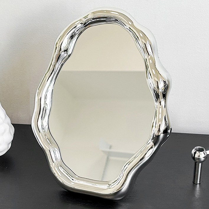 굿무드 플로우미 접이식 데스크 인테리어 거울, 실버