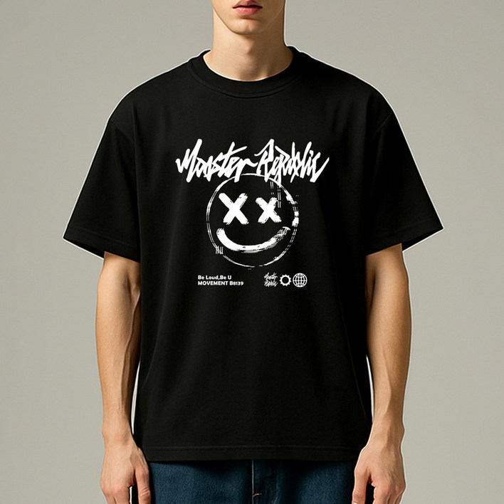 몬스터리퍼블릭 스마일 화이트 티셔츠 B8139