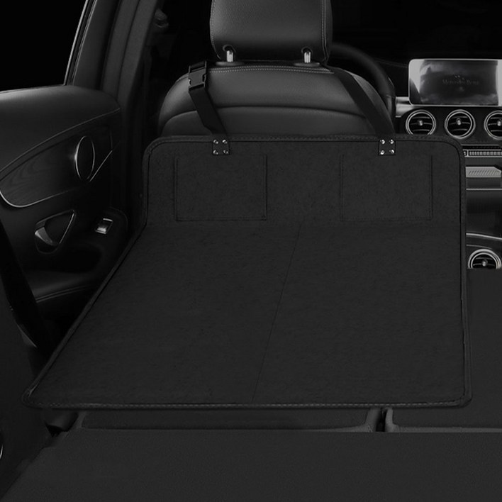 크로니클 차량용 뒷좌석 평탄화 캠핑 접이식 수납 매트 2포인트 L, 블랙, 컨텐츠 참조