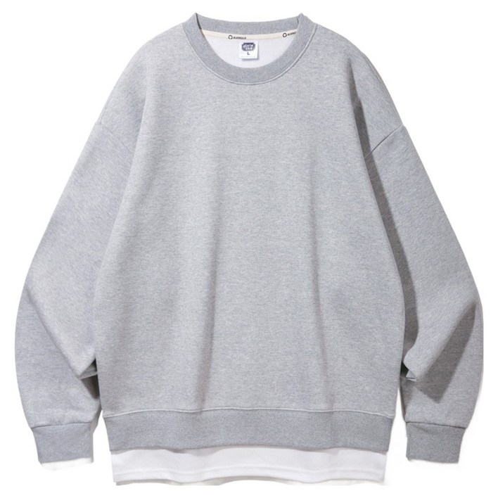 앨빈클로 남녀공용 더블코튼 레이어드 오버핏 맨투맨 MAR884