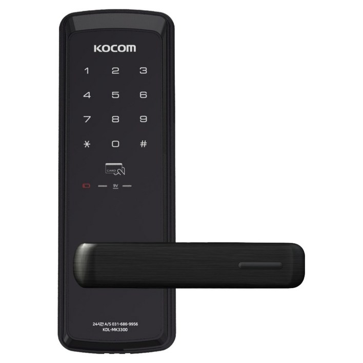 코콤 무타공 현관문 디지털 손잡이 번호키 도어락, 고객직접설치, KDLMK3300