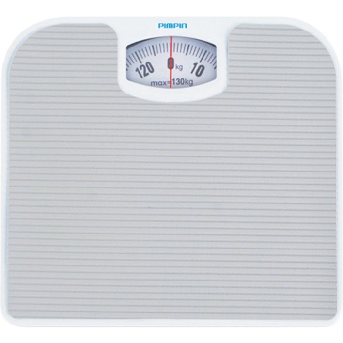 핌핀 아날로그 기계식 논슬립 체중계, 화이트 + 그레이, SL-200N