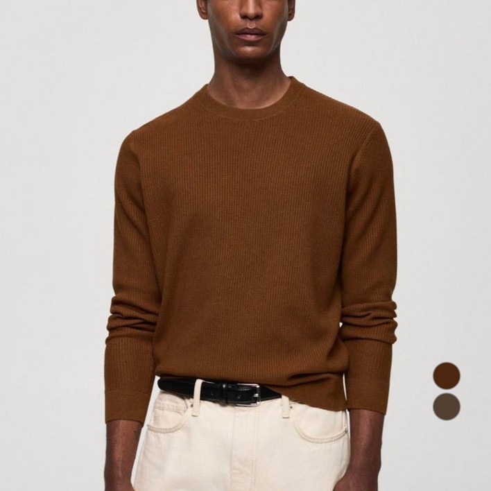 MANGO 남성용 안티구아 긴팔 스웨터 77064443