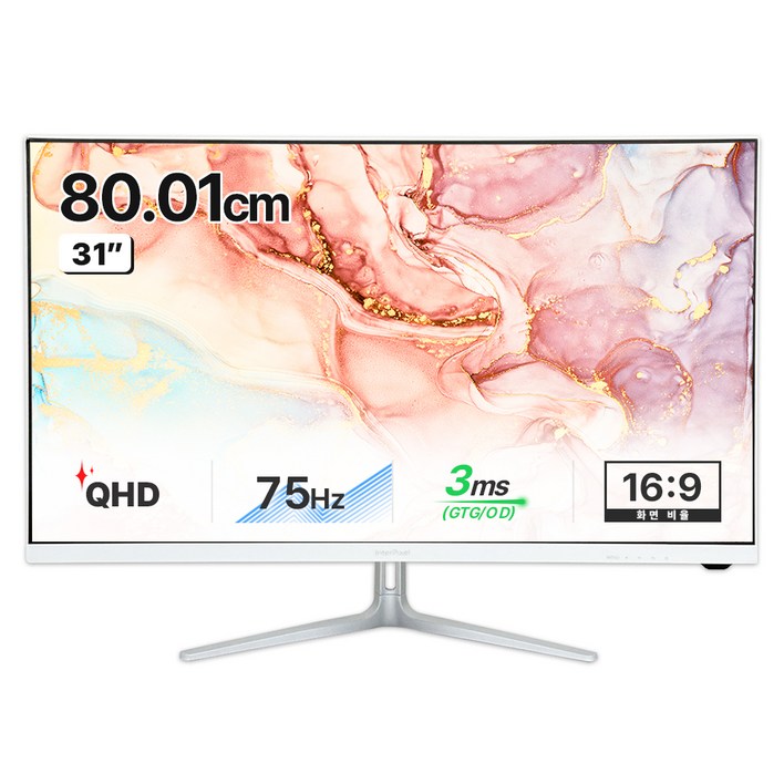 인터픽셀 QHD IPS 75Hz 평면 모니터 화이트 에디션, 80cm, IPQ3220일반 인터픽셀 QHD IPS 75Hz 평면 모니터 화이트 에디션, 80cm, IPQ3220일반