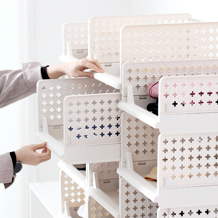 올리빙 국내 제조 크로스 접이식 슬라이딩 리빙박스