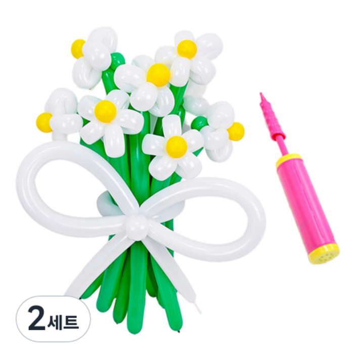 파티쇼 DIY 꽃풍선 꽃다발 만들기  손펌프 세트