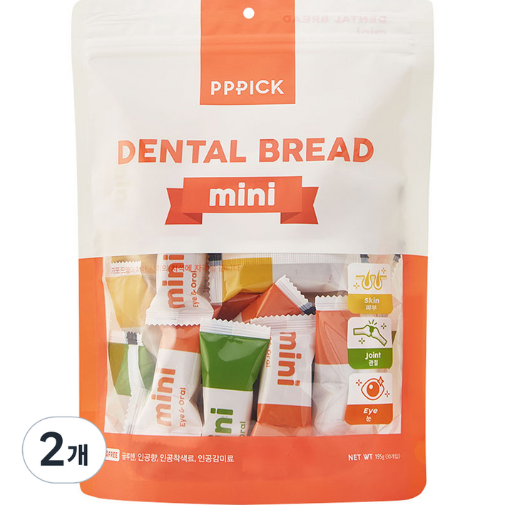 피피픽 덴탈 브래드 미니 강아지껌, 혼합맛보스웰리아피쉬콜라겐결명자, 2개, 195g