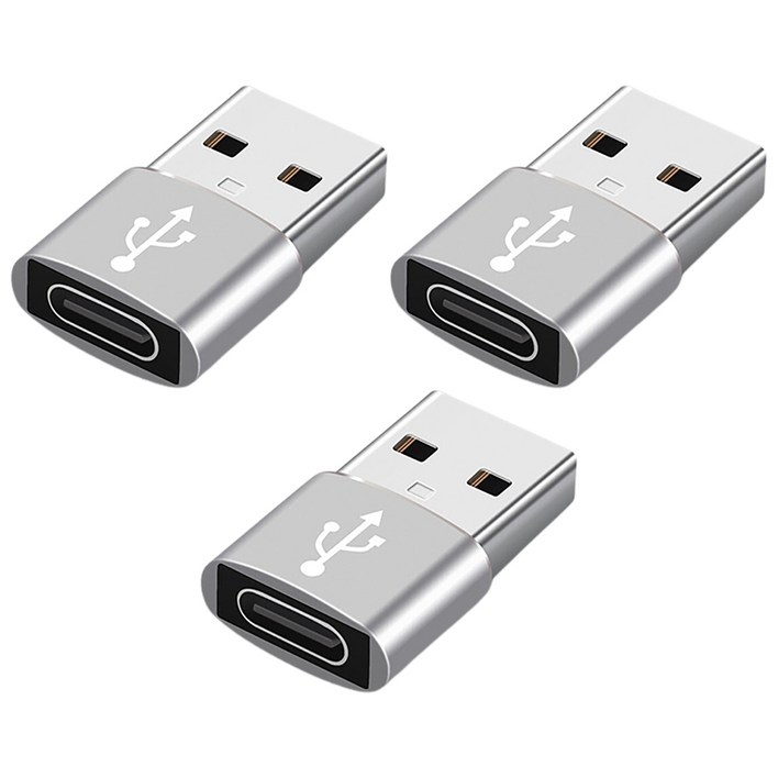 스마트IG C 타입 to USB A 고속 변환 젠더, 2cm, 실버, 3개 스마트IG C 타입 to USB A 고속 변환 젠더, 2cm, 실버, 3개