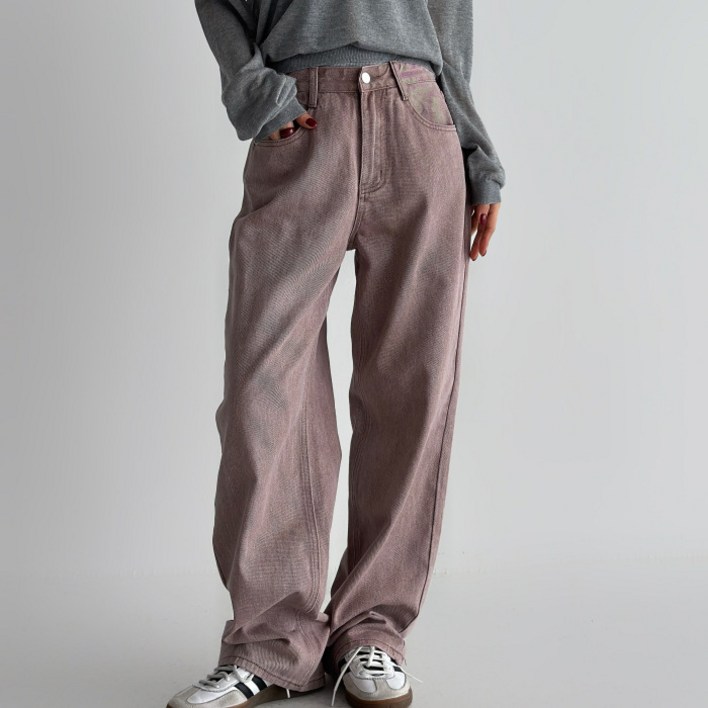 라라온 여성용 롱숏 기장 와이드 코튼 피그먼트 면 바지 26TSP3631