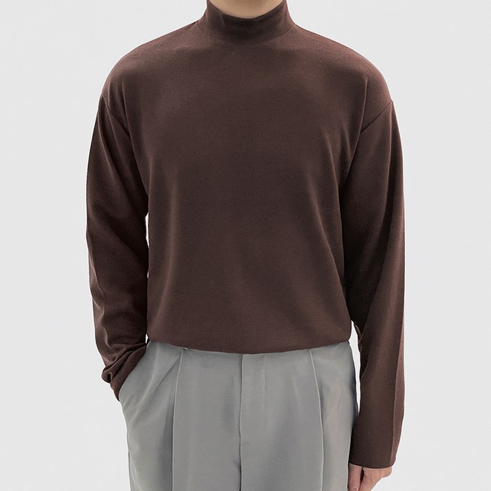 남성용 프리미엄 반목 폴라 니트