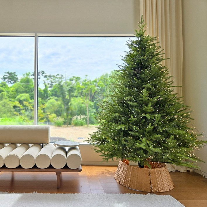 에버렐 PE100% 프리미엄 크리스마스트리 호텔 라운지 북유럽 감성 트리, 트리+전구