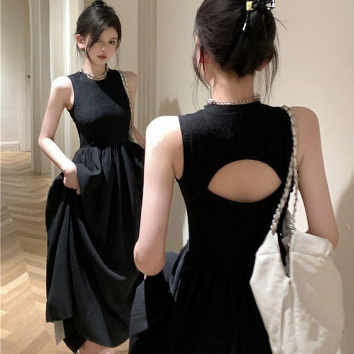 이브닝 무드 백리스 롱 원피스