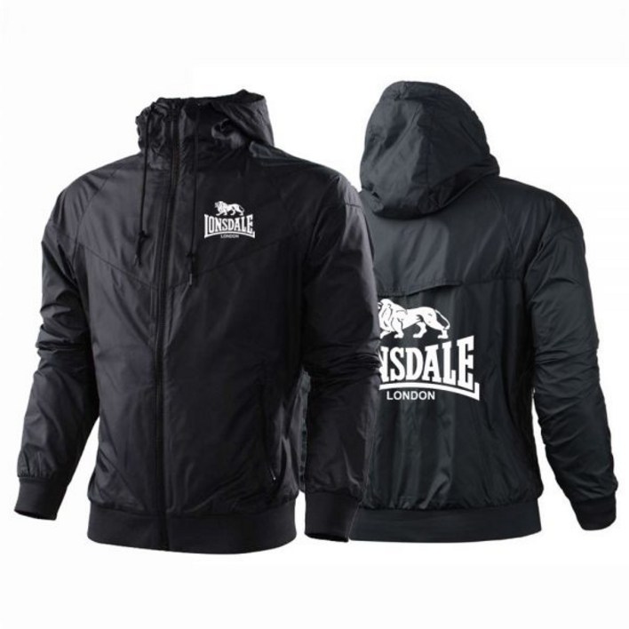 남자 후드 집업 남성 후드티 Lonsdale남자 윈드 브레이커 솔리드 지퍼 코트 프린트 재킷 스포츠 대학 클래식 탑 봄