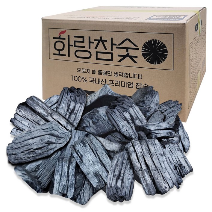 화랑 국산참숯 백탄(중사이즈) 대용량 벌크포장 바베큐숯