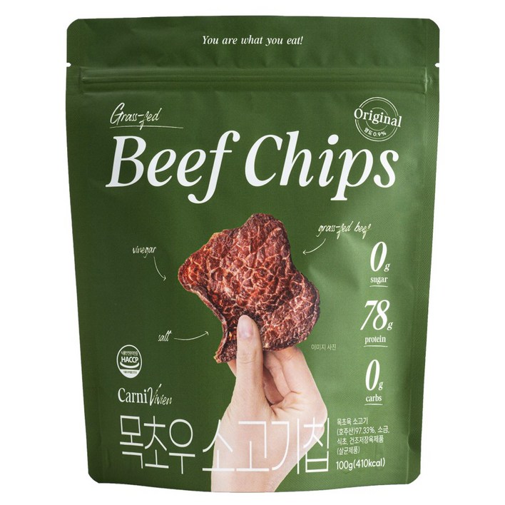 카니비비안 목초우 소고기칩, 100g, 6개