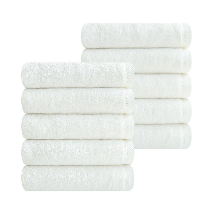 송월타월 솔리드뱀부 200g 고중량 호텔수건, 아이보리, 10개