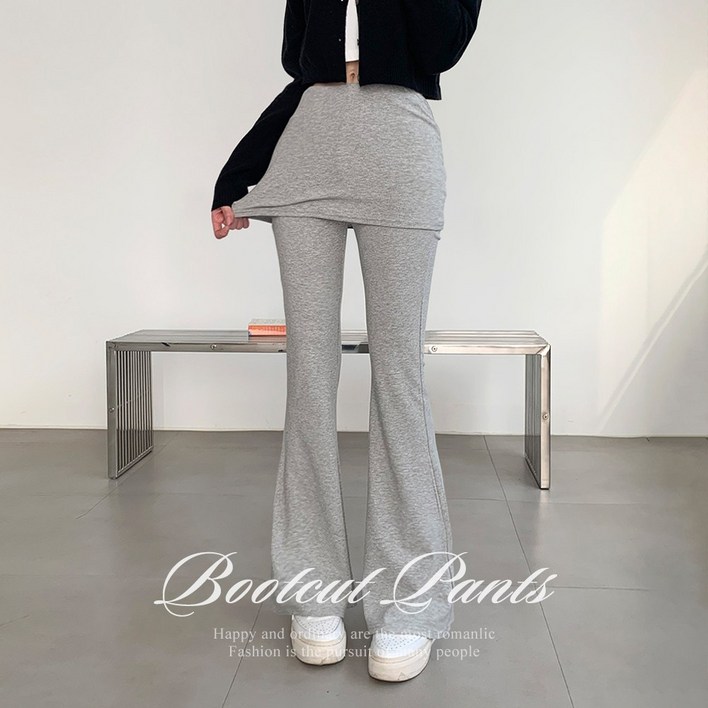 순이야 S.여성 커버핏 레이어드 부츠컷 롱 레깅스 요가복 필라테스