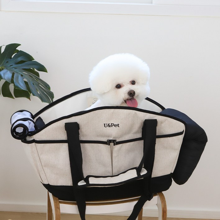 유앤펫 강아지 고양이 듀오 캔버스 이동가방 캐리어, 1개