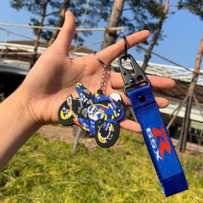 스즈키 바이크키링 오토바이키링 스트랩 자동차 키홀더 세트