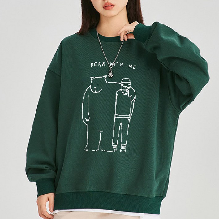 오버핏 M3XL 특양면 맨투맨 남녀공용 빅사이즈 티셔츠 베어프렌즈