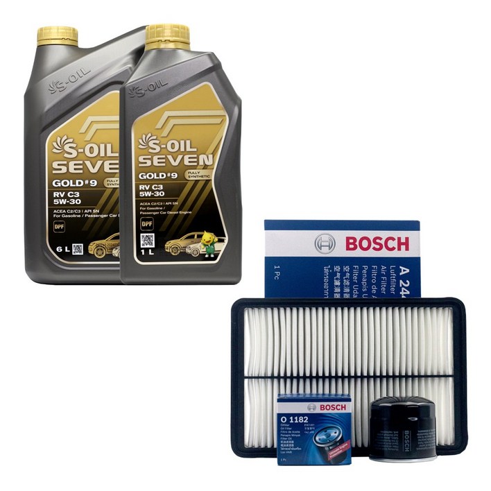 그랜드스타렉스 디젤 엔진오일 에스오일 세븐골드RV 5W30 7리터 보쉬 필터 세트