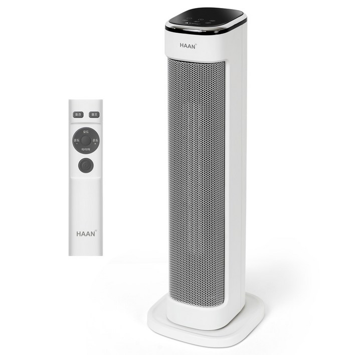 한경희 저소음 타워형 PTC 세라믹 온풍기 팬히터 2000W 온도설정 리모컨형전기히터 전기난로, 단품