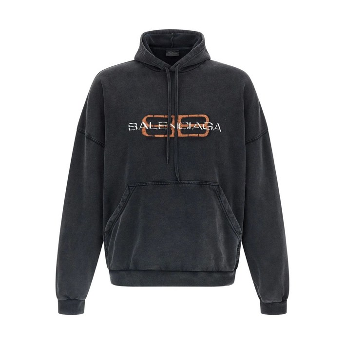 발렌시아가 frontprint kangaroopocket hoodie