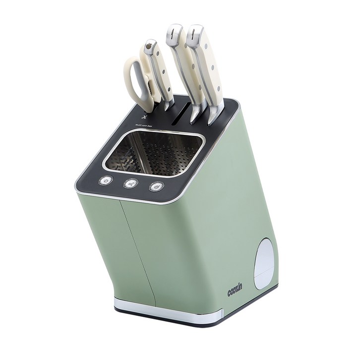 쿠진본사 나이프케어 시즌2 살균건조기 칼갈이  칼세트, 올리브그린에지리칼세트, 나이프케어 시즌2 올리브그린칼세트