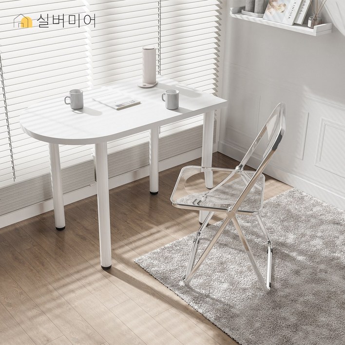 미니 반달 반원 반타원형 식탁 1 2 인용 다이닝 테이블 보조  책상