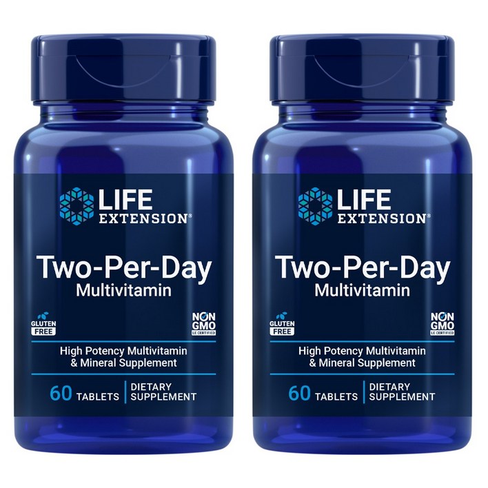라이프익스텐션 투퍼데이 멀티비타민 타블렛, 60정, 2개