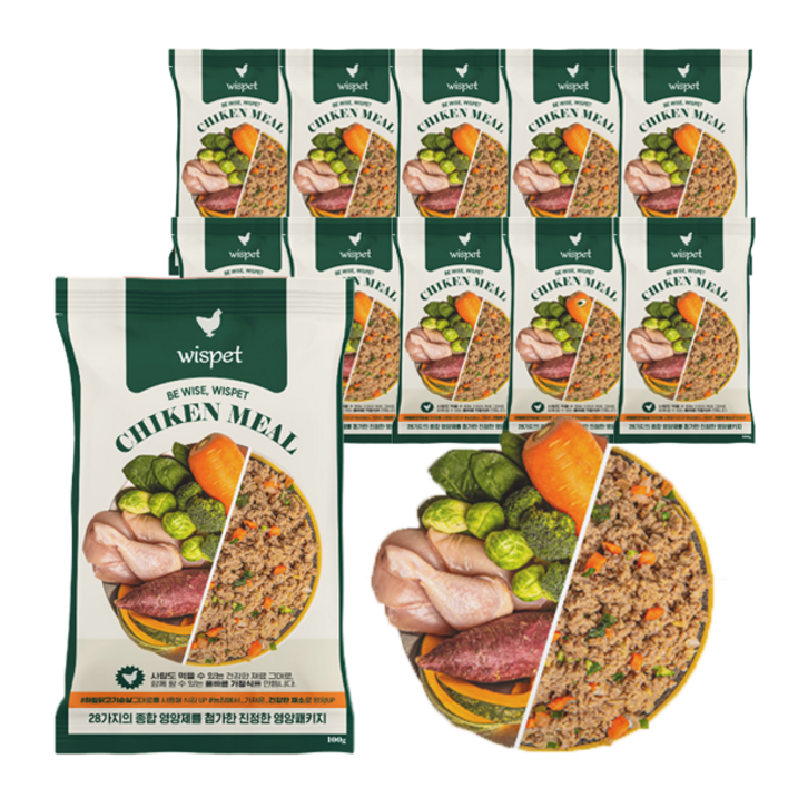 와즈펫 강아지 화식 100 휴먼그레이드, 10개, 100g, 닭