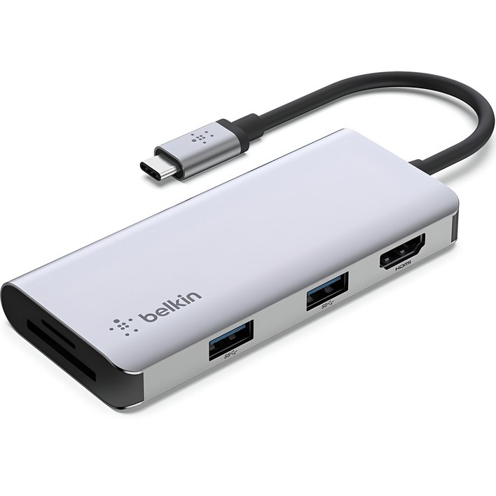 벨킨 5in1 USB C타입 멀티 허브 AVC007, 실버그레이, 1개 벨킨 5in1 USB C타입 멀티 허브 AVC007, 실버그레이, 1개