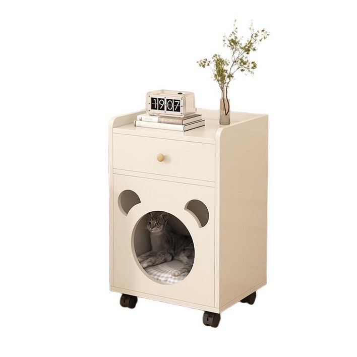 고양이 협탁 원목 숨숨집 이동식 하우스 침대 옆 테이블