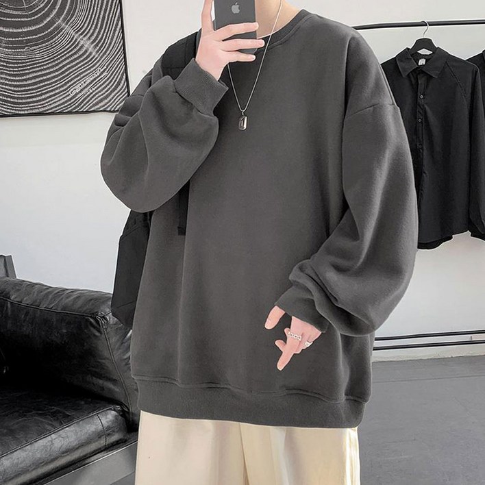 코디코치 데일리 오버핏 무지 라운드 맨투맨 티셔츠 코디코치 데일리 오버핏 무지 라운드 맨투맨 티셔츠