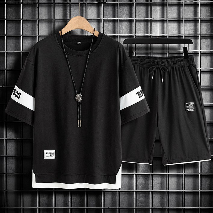 NEW 고품질 남자 트레이닝세트/여름 투피스세트/남자 데일리 반팔 반바지 세트/남자 트레이닝복세트/남성 츄리닝세트/빅사이즈 상하세트/XL-5XL