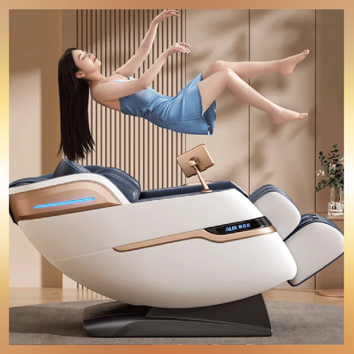 노르딘 편안한 안마의자 전신 에어백 인체곡선 원터치 저소음 무중력 리모컨, 화이트, 일반