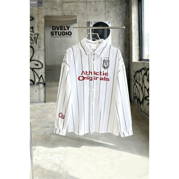 디블리 스트라이프 긴팔 셔츠 오버핏 루즈핏 남친셔츠 프레피룩 박스남방 와